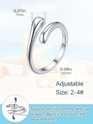 ChicSilver Toe Rings for Women 925 Sterling Silver Adjustable Toe Ring | 925 sterling silver, hypoallergenic for sensitive skin, adjustable open band, summer beach wear gift - color: B: Teardrop(1 pc)