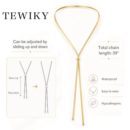 Tewiky Layered Necklaces for Women 14k Gold Plated Chain Necklace Set | Chunky Herringbone/Snake/Rope/Box/Cuban Link Chain for Women, Layering Stack Choker Necklace, Dainty Jewelry Set Non Tarnish - color: Gold--style L