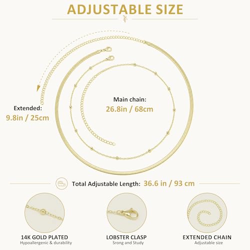 14K Gold Plated Belly Chain for Women, Boho Bikini Waist Jewelry | Adjustable Fit, Dainty Layered Look, Pearl, Shell & Starfish Options, Boho Body Jewelry, Beach, Vacation - color: Gold-Plated 1