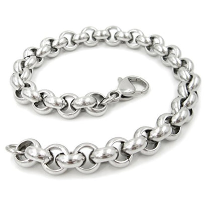 Stainless Steel Belcher Rolo Chain Men Bracelet 7mm