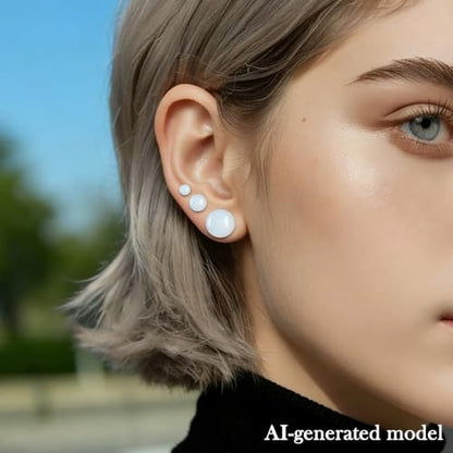 8G-12mm Solid Ear Plugs Tunnels for Women Men Single Flared Ears Gauge Plugs with O-Ring Stretcher Expander Piercing Body Jewelry Black White Clear Opalite 1 Pairs - color: Opalite, size: 0 Gauge(8mm) = 5/16 inch