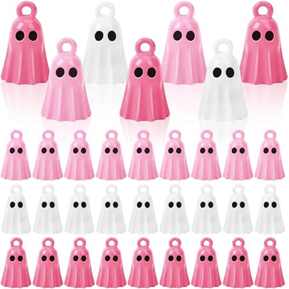 60Pcs Halloween Charms, Ghost Charms for Jewelry Making | Alloy Enamel, Halloween DIY Crafts, Earring Necklace Bracelet Jewelry Making, Pink and White Ghost Pendants - style: Halloween Ghost Charms