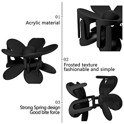 OWIIZI Hair Clip, Large Claw Clips for Thick Hair, Non-Slip Cute Flower Matte Big Hair Clips, Strong Hold Barrette Jumbo Hair Clips for Women, 6 Pieces Set | 2 Styles Hair Accessories,3pcs Matte Cute Flower Claw Clips,3pcs Big Hair Clips,Non-Slip,Strong H
