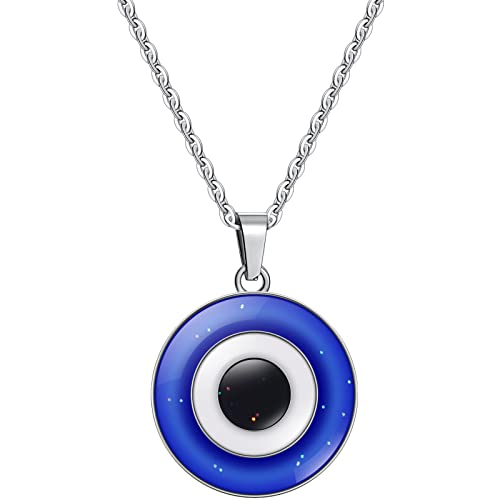 FM FM42 Temperature Sensing Color Changing Pendant Necklace with 19.29" Stainless Steel Rolo Chain - color: Eye