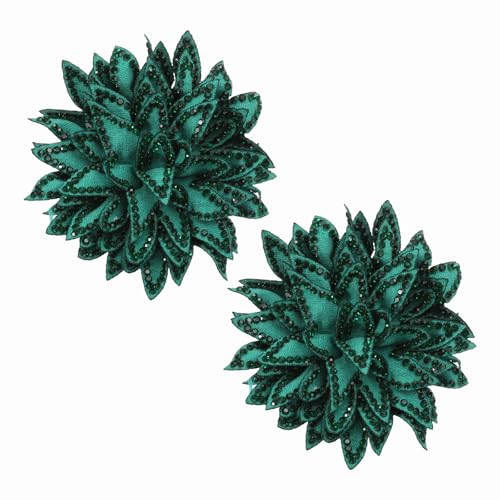 PATIKIL Flower Brooch Pin for Women, Rhinestone Rose Flower Brooch Dainty Fabric Floral Boutonnieres for Women - color: Green