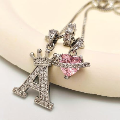 18K Gold & Silver Plated Initial Necklaces for Women - color: A-Silver