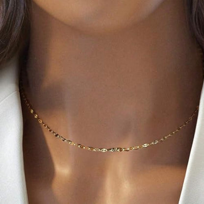 Jabogrii 32.8 Feet Lip Jewelry Making Chains Bulk 18K Gold Brass Chain | Permanent Chain for Jewelry Making DIY Craft Chain Roll Jewelry Findings - color: Lip Gold