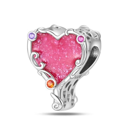 KUNSIR Charms Beads fits Pandora Charm bracelets for Woman 925 Sterling Silver Dangle Pendant Bead Jewelry Beads Gifts Happy Birthday Charms for Women Bracelet&Necklace - style: Heart