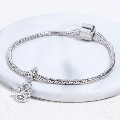925 Sterling Silver Letter Charms for Pandora Bracelets Silver Letter A Alphabet Charm Initial Dangle Charms Beads Jewelry Gift for Women - style: Dangle Letter Charm S
