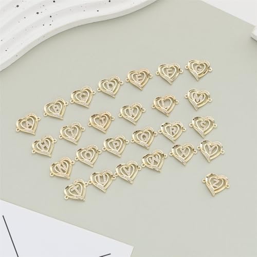 14K White Gold Plated Initial Heart Bracelet for Women Zircon Inlay Heart Initial Charm Bracelets Adjustable Minimalist Jewelry - color: B-gold