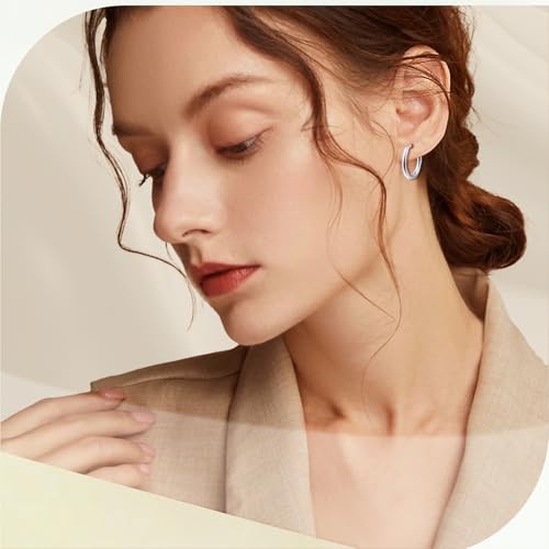 Limerencia G23 Hypoallergenic Titanium Earrings Hoops Small Huggie Earrings | 18G Cartilage F136 Pure Titanium Huggie Hoops with Cubic Zirconia, Ear Cuff Style Jewelry for Women Men with Sensitive Ears - color: No stones, size: 14mm