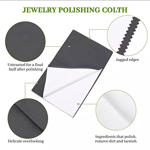 4Pcs Silver Polishing Cloth Large Jewelry Cleaning Cloths,Multi-Layer Double-Sided Jewelry Cleaning Cloth for Gold,Sterling Silver, Platinum, Silver Jewelry Cleaner Tarnish Remove