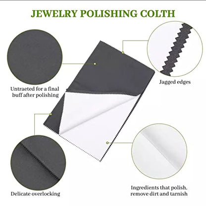 4Pcs Silver Polishing Cloth Large Jewelry Cleaning Cloths,Multi-Layer Double-Sided Jewelry Cleaning Cloth for Gold,Sterling Silver, Platinum, Silver Jewelry Cleaner Tarnish Remove