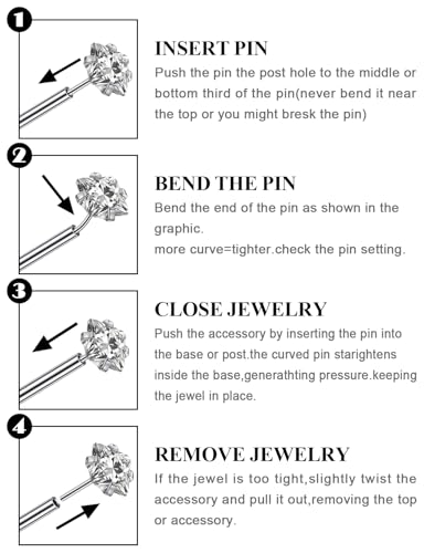20G 18G 16G Astm F136 Titanium Threadless Flat Back Earrings Nose Studs Tragus Helix Conch Cartilage Lobe Earrings Medusa Labret Snake Bite Monroe Lip Ring Piercing Jewelry For Women Men - size: 16G-6MM Bar-CZ 3MM