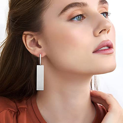 Gold Drop Dangle Earrings Long Geometric Dangle Earrings for Women Statement Jewelry Gifts - color: Dangle B Silver