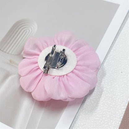 9cm Wedding Fabric Flower Brooch Pin Hair Clip for Women Men Elegant Big Camellia Rose Floral Brooches Lapel Pins Dainty Holiday Party Costume Dress Accessories Jewelry - color: Fushia