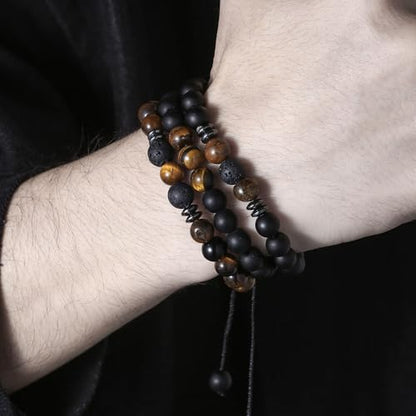 Boho Turquoise Bracelet Stack For Women Wooden Beaded Stretch Wrap Bracelet Jewelry - color: D-boho beaded Bracelet stack