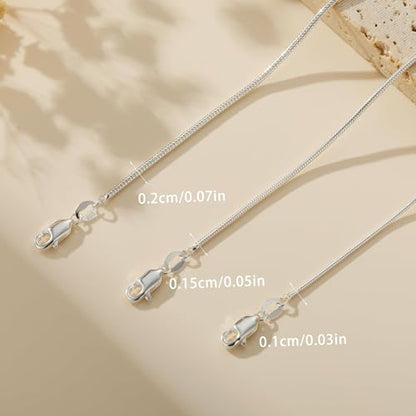 925 Sterling Silver Chain Necklace for Women - 1mm 1.5mm 2mm Snake Chain Necklace Smooth Sturdy Jewelry Gift Size 16/18/20/22 Inches - color: 2mm, size: 22+2"
