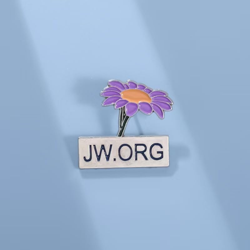 JW.ORG Enamel Pin,Purple Flower Design, Lapel Badge, 1.1 x 1.2 inches