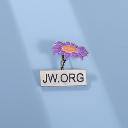 JW.ORG Enamel Pin,Purple Flower Design, Lapel Badge, 1.1 x 1.2 inches