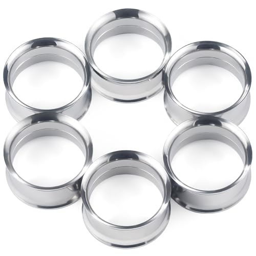 12G-50mm Double Flared Gauges for Ears 316L Surgical Steel Internally Threaded Screw Fit Tunnels Plugs Earrings Mirror Finish Hollow Ear Gauges for Women Men Silver Black Gold Tone - color: Silver, size: 3 Pair：20mm = 13/16 inch
