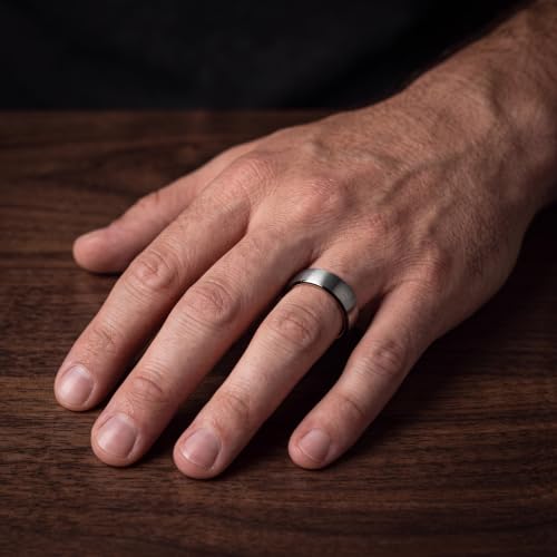 Tungsten Wedding Band Ring 10mm 8mm 6mm 4mm for Men Women 18k Rose Gold Plated Dome Black Grey Brushed Polished - color: 6 Rose Gold Black Grey Tungsten