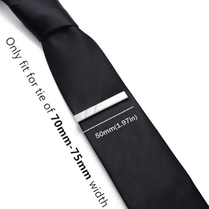 HONEY BEAR 1.97" 2.12" 2.36" Standard Tie Clip for Men Business Wedding | Classic Minimalist, Steel-Plated Copper Base, Gift-Boxed, Thickened, Rounded Corners, Easy to Slide On, No Snag or Wrinkle - style: Shinny Silver 5cm
