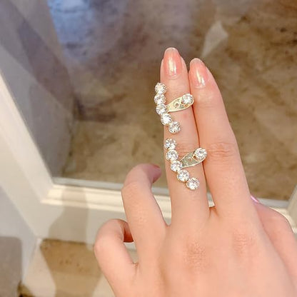 Rhinestone Star Jacket Statement Earrings for Women,14K Gold Cubic Zirconia Climber Stud Jewelry Party Prom Fashion Cartilage Earring Gifts - style: B