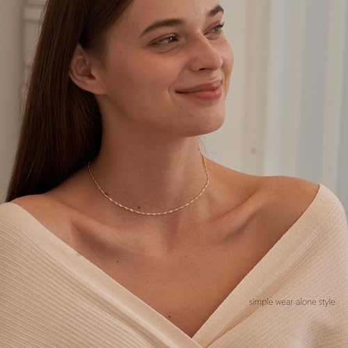 NECOCY Layered Gold Necklaces for Women Dainty Chokers Necklace Silmple Stackable Cubic Zirconia Necklace Non Tarnish Vacation Jewelry Trendy Gifts for Women - style: Layered chain CZ