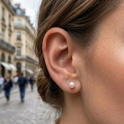 ToHeart 5 Pairs 14K Gold Silver Plated Pearl Stud Earrings for Women 3-7MM | Hypoallergenic Pearl Earrings Set Lightweight Cartilage Piercing Earrings Jewelry Gifts for Women - style: Silver