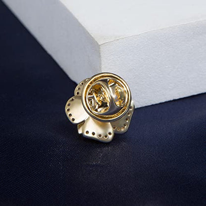 Brooches for Women, Shiny Cubic Zirconia Brooch Pins for Women Fashion Brooch Pin Broach Jewelry Gift - color: Red camellia