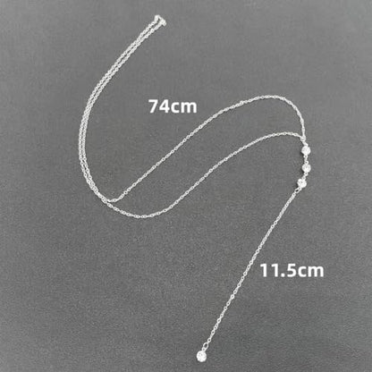 Rhinestone Back Chain Bridal Backdrop Necklace Chain for Backless Dress | Women Open Back Necklace, Summer Back Body Jewelry - color: Silver