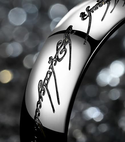 King Ring 6mm Rings Ver.2 – Magic Patern High Polished Stainless Steel Bands - color: Silver Black