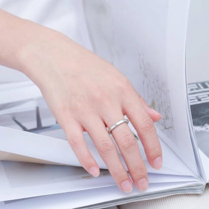 2mm 4mm 6mm Thin Titanium Wedding Rings Band for Women Man - color: silver-2mm