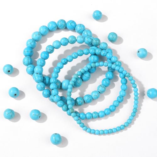 Vinswet 4pcs Beaded Bracelets for Women,Natural Healing Crystal Gemstones Bracelet,Anxiety Stress Relief Bracelet Handmade purple Jewelry Gifts for Women - color: Green Turquoise