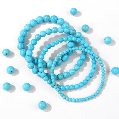 Vinswet 4pcs Beaded Bracelets for Women,Natural Healing Crystal Gemstones Bracelet,Anxiety Stress Relief Bracelet Handmade purple Jewelry Gifts for Women - color: Green Turquoise