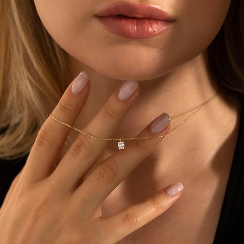 Tewiky Pendant Necklace for Women 14k Gold Plated Chain Choker Necklaces | Dainty Necklaces,Aesthetic Simple Necklace,Jewelry Gifts for Women - color: cz pendant gold