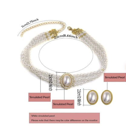 Simulated Pearl Bridal Jewelry Set White Pearl Leaf Pendant Necklace Earrings Set Zinc Alloy Rhinestone Wedding Party Jewelry for Bridesmaids Bride - color: DAN0005