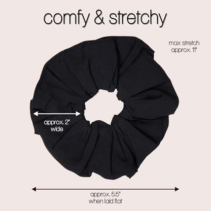 likemary Oversized Hair Scrunchies for Women, Gentle on Thick and Thin Hair | Match Your Mood and Outfit, 5-Pack Snag-Free Elastic Hair Ties for Buns and Ponytails, Made from Reclaimed Fabric, Gift-Boxed