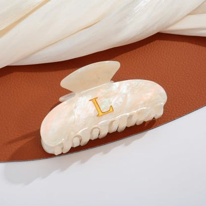 LILIE&WHITE Acrylic Letter Hair Clips For Women Stylish L Monogram | Alphabet Hair Clip Fashion Glitter Claw Clips Elegant And Durable Hair Accessory Large Hair Clips L - color: HC22539L