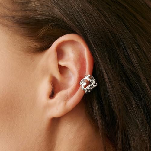 Chunky Gold Ear Cuff for Women Non-Piercing Cartilage Clip-On Earrings Trendy Jewelry Gift - color: B1:Chunky Ear Cuff