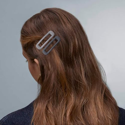 20 PCS Small Rectangle Hair Barrettes For Women Non Slips Snap Clips For Thin Fine Hair,Matte Black Gray White,1.97 x 0.55Inch - color: Matte Black Gray White