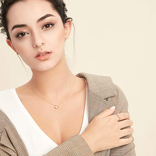 S.Leaf 18K Gold Plated Cubic Zirconia Choker Necklace for Women 925 Sterling Silver Layered Coin Moon Star Heart Circle Crystal Lariat Pendant Necklaces Gifts for Women Trendy - color: Circle_Silver