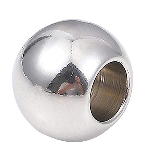 Stainless Steel Spacer Beads 10x8mm Round Loose Charm Caps Beads for DIY Jewelry Making 20pcs with 4.5mm Hole - color: 10x8mm 4.5mm