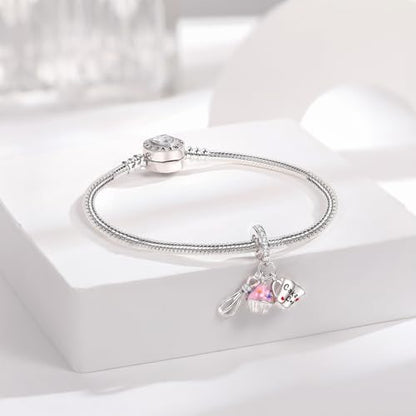 925 Sterling Silver Charms fits Bracelets and Necklace Pendant Bead Charms Jewelry Gift for Women Family Friends - style: Cake Baking
