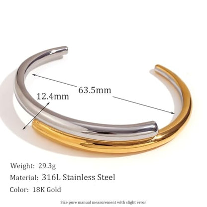 18K Gold Bangle Bracelets for Women 925 Sterling Silver Bracelets Bracelets Adjustable Boho Bracelets Stackble Cuff Bangle Bracelets for Men Women Chunky Gold Bangle Open Cuff Bracelets Christmas Gift - color: Bracelets-14