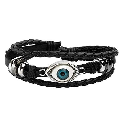 6-12PCS Braided Faux Leather Bracelet Punk Cuff Wrap Bracelets for Men Women Adjustable - color: E:6pcs