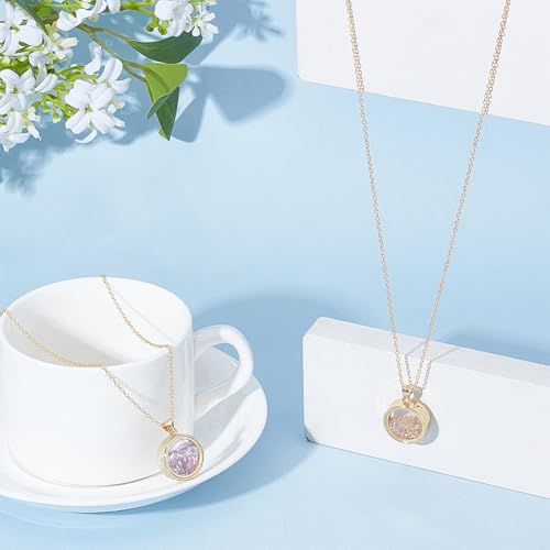 UNICRAFTALE 2Pcs Real 18K Gold Plated Memory Locket Pendants 20mm Long Crystal Photo Frame Locket Pendants Metal Flat Round Charms Glass Floating Charm for Necklace Jewelry Making