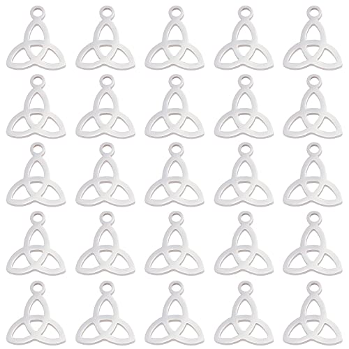 UNICRAFTALE 30Pcs Triquetra Pendant Trinity Necklace Charms, Stainless Steel, 13.3mm