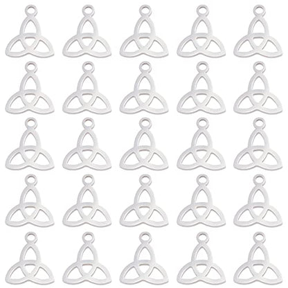 UNICRAFTALE 30Pcs Triquetra Pendant Trinity Necklace Charms, Stainless Steel, 13.3mm